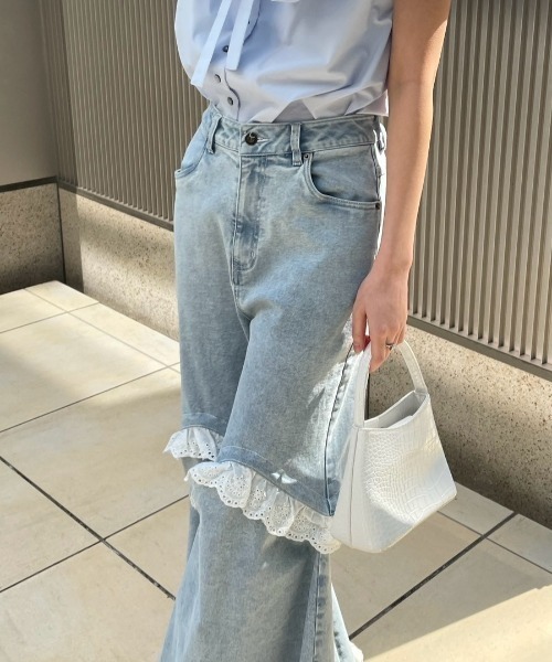 セール】two-way denim flare pants（デニムパンツ）｜HONEY MI