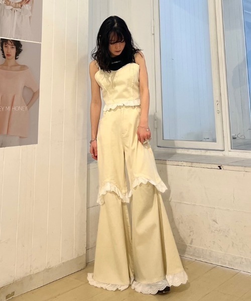 パンツ HONEY MI HONEY two-way denim flare pants two-way denim flare pants