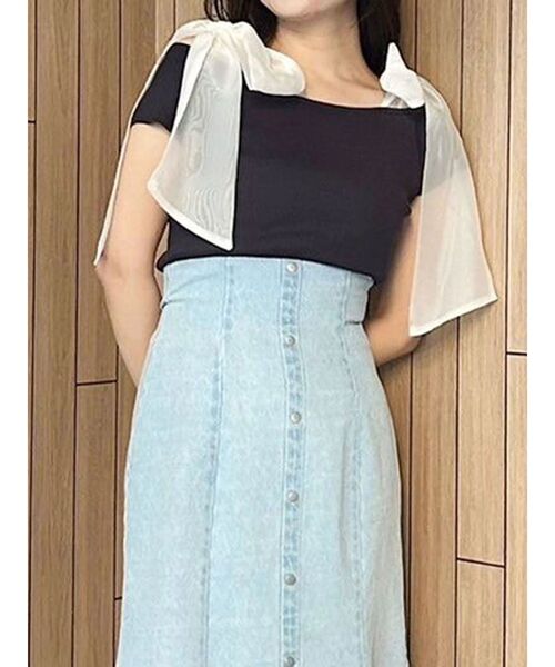 MERCURYDUO（マーキュリーデュオ）の「ショルダーリボンニット（ニット/セーター・レディース・ブラック/チャコールグレー/その他1・FREE）」の19枚目の写真