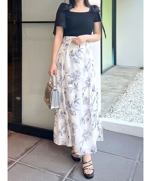 MERCURYDUO（マーキュリーデュオ）の「ショルダーリボンニット（ニット/セーター・レディース・ブラック/チャコールグレー/その他1・FREE）」の7枚目の写真