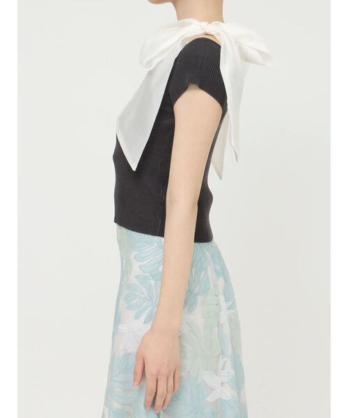 MERCURYDUO（マーキュリーデュオ）の「ショルダーリボンニット（ニット/セーター・レディース・ブラック/チャコールグレー/その他1・FREE）」の9枚目の写真