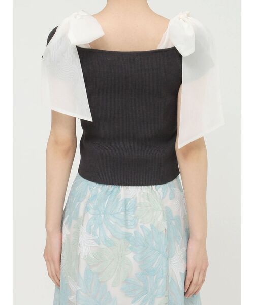 MERCURYDUO（マーキュリーデュオ）の「ショルダーリボンニット（ニット/セーター・レディース・ブラック/チャコールグレー/その他1・FREE）」の10枚目の写真