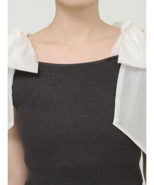 MERCURYDUO（マーキュリーデュオ）の「ショルダーリボンニット（ニット/セーター・レディース・ブラック/チャコールグレー/その他1・FREE）」の11枚目の写真