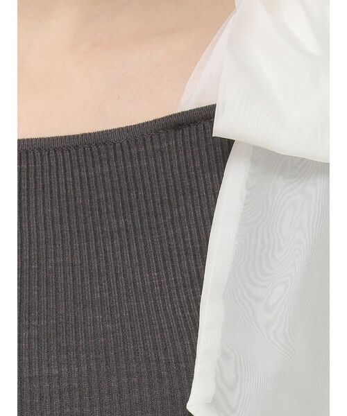 MERCURYDUO（マーキュリーデュオ）の「ショルダーリボンニット（ニット/セーター・レディース・ブラック/チャコールグレー/その他1・FREE）」の18枚目の写真