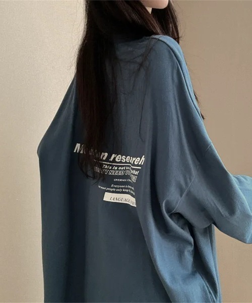 LETee(レティー)の「オーバーサイズ バックプリントロンT(Tシャツ/カットソー・レディース・ブルー/ブラック/ライトグレー/ホワイト・FREE)」の13枚目の写真
