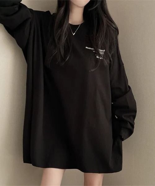 LETee(レティー)の「オーバーサイズ バックプリントロンT(Tシャツ/カットソー・レディース・ブルー/ブラック/ライトグレー/ホワイト・FREE)」の19枚目の写真