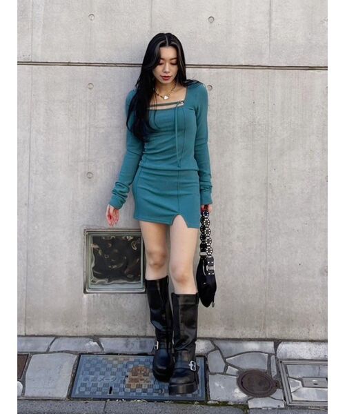 EVRIS（エヴリス）の「カットタイトミニワンピース（ワンピース・レディース・グレー/ブラック/ブルー・FREE）」の22枚目の写真