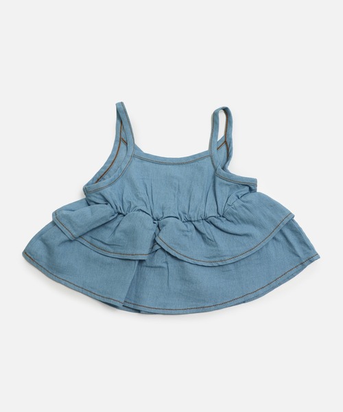 chil2（チルツー）の「ダンガリーティアードキャミソール（キャミソール・キッズ・ブルー/サックスブルー・130cm/120cm/150cm/140cm/110cm/100cm）」の21枚目の写真