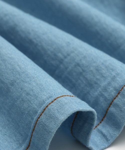 chil2（チルツー）の「ダンガリーティアードキャミソール（キャミソール・キッズ・ブルー/サックスブルー・130cm/120cm/150cm/140cm/110cm/100cm）」の4枚目の写真