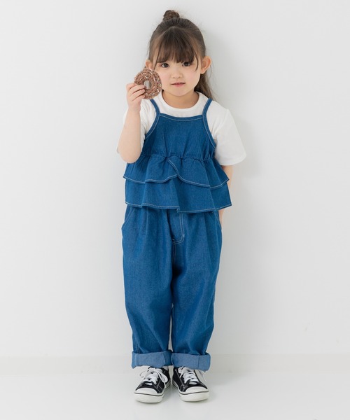 chil2（チルツー）の「ダンガリーティアードキャミソール（キャミソール・キッズ・ブルー/サックスブルー・130cm/120cm/150cm/140cm/110cm/100cm）」の10枚目の写真