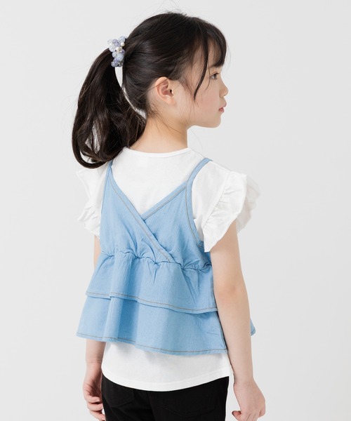 chil2（チルツー）の「ダンガリーティアードキャミソール（キャミソール・キッズ・ブルー/サックスブルー・130cm/120cm/150cm/140cm/110cm/100cm）」の17枚目の写真