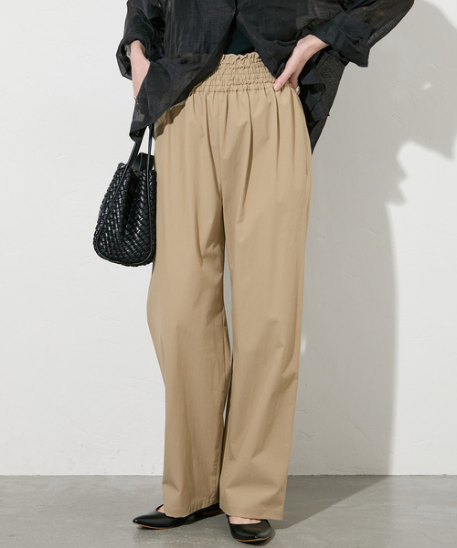 JOURNAL STANDARD（ジャーナルスタンダード）の「《追加2》【撥水/接触冷感/洗える/UVカット】リネンナイロンストレッチワイドパンツ（その他パンツ・レディース・サックスブルー/ベージュ系その他/グレー/ブラック・34/36/38/40）」の3枚目の写真