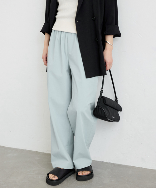 JOURNAL STANDARD（ジャーナルスタンダード）の「《追加2》【撥水/接触冷感/洗える/UVカット】リネンナイロンストレッチワイドパンツ（その他パンツ・レディース・サックスブルー/ベージュ系その他/グレー/ブラック・34/36/38/40）」の4枚目の写真