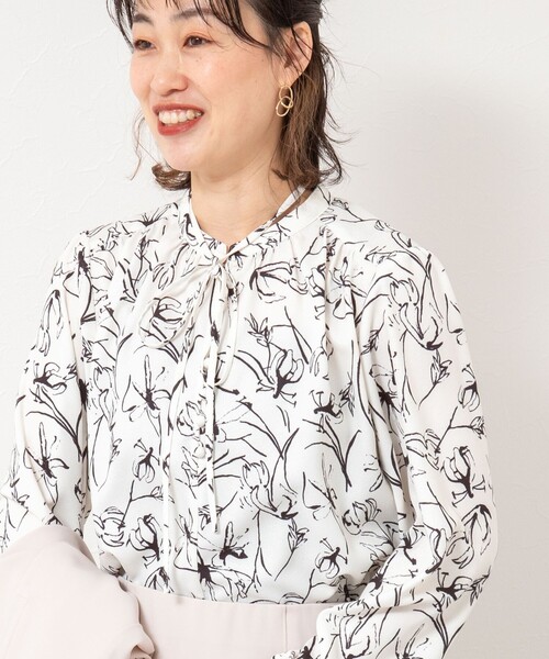 NOLLEY’S Sophi（ノーリーズソフィ）の「ジョーゼットリボンブラウス（シャツ/ブラウス・レディース・サックスブルー/ホワイト系その他2/オフホワイト・38/36）」の15枚目の写真