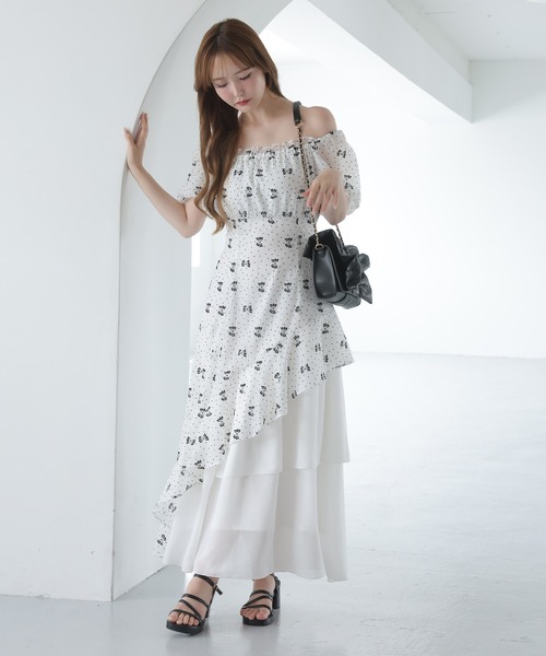 NICE CLAUP イレヘムティアードロングワンピース one after another NICE CLAUP ワンピース 「新色追加！」イレ