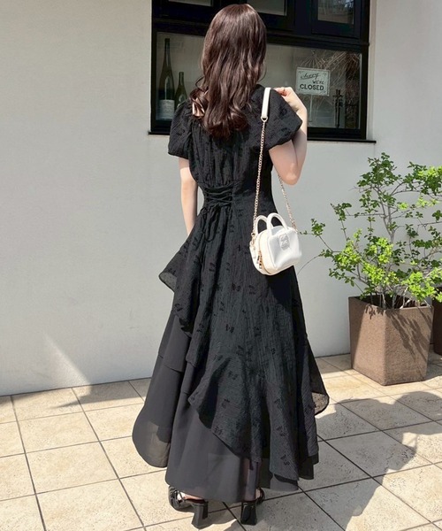 海外ブランド通販 公式サイト Black collection】イレヘムティアードロングワンピース ワンピース