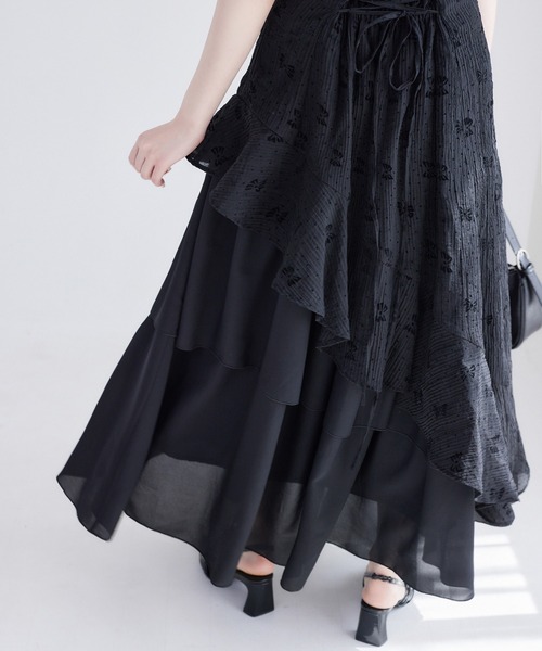 Black collection】イレヘムティアードロングワンピース