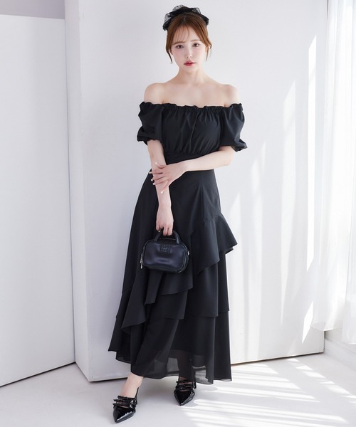 イレヘムティアードロングワンピース　ナイスクラップ セール】【新色追加！】イレヘムティアードロングワンピース