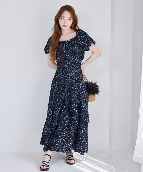 Black collection】イレヘムティアードロングワンピース