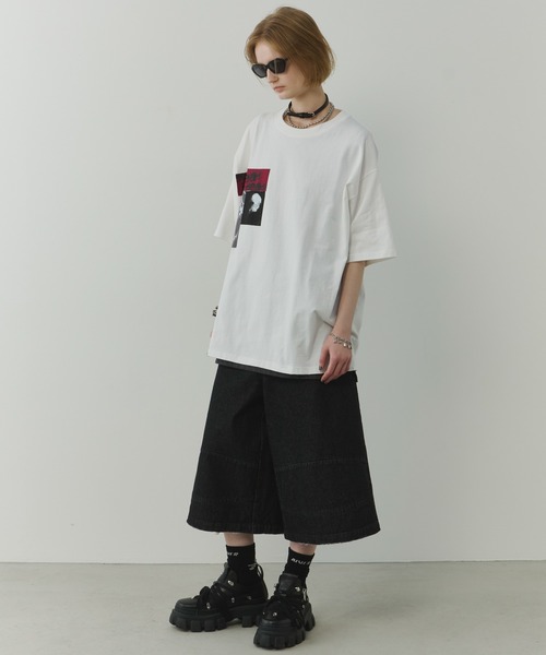AIVER（アイバー）の「AIVER　カットオフパッチS/S TEE（Tシャツ/カットソー・メンズ・ホワイト/ブラック・MEDIUM/LARGE/SMALL）」の9枚目の写真