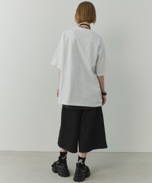 AIVER（アイバー）の「AIVER　カットオフパッチS/S TEE（Tシャツ/カットソー・メンズ・ホワイト/ブラック・MEDIUM/LARGE/SMALL）」の7枚目の写真