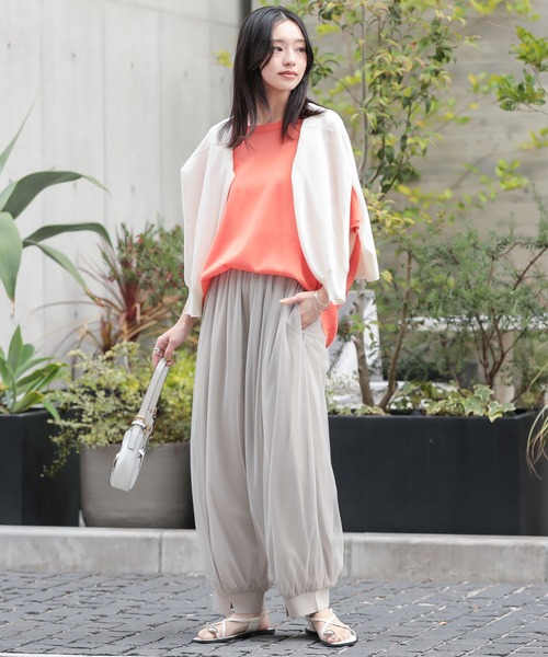 n'OrLABEL(ノアールレーベル)の「【接触冷感】コクーンチュールパンツ(その他パンツ・レディース・ブラック/グレイッシュベージュ・2/1)」の8枚目の写真