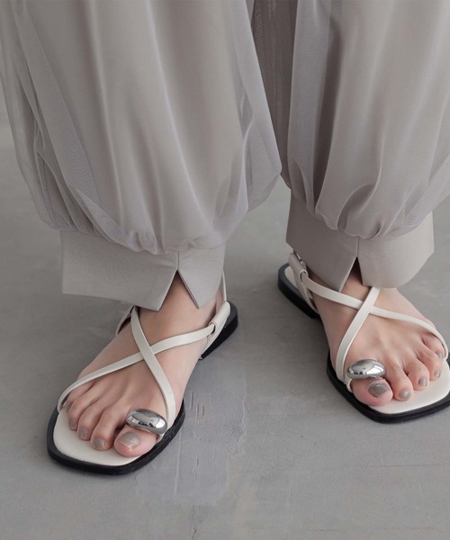 n'OrLABEL(ノアールレーベル)の「【接触冷感】コクーンチュールパンツ(その他パンツ・レディース・ブラック/グレイッシュベージュ・2/1)」の12枚目の写真