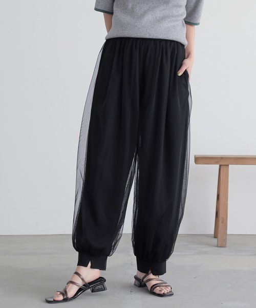 n'OrLABEL(ノアールレーベル)の「【接触冷感】コクーンチュールパンツ(その他パンツ・レディース・ブラック/グレイッシュベージュ・2/1)」の15枚目の写真