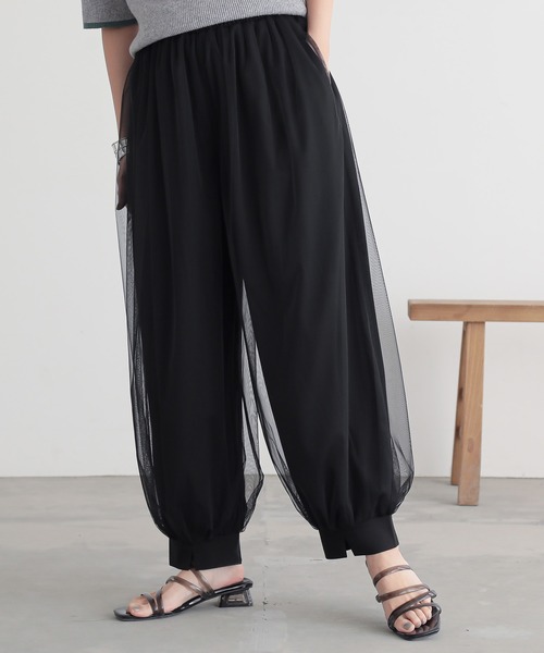 n'OrLABEL(ノアールレーベル)の「【接触冷感】コクーンチュールパンツ(その他パンツ・レディース・ブラック/グレイッシュベージュ・2/1)」の16枚目の写真