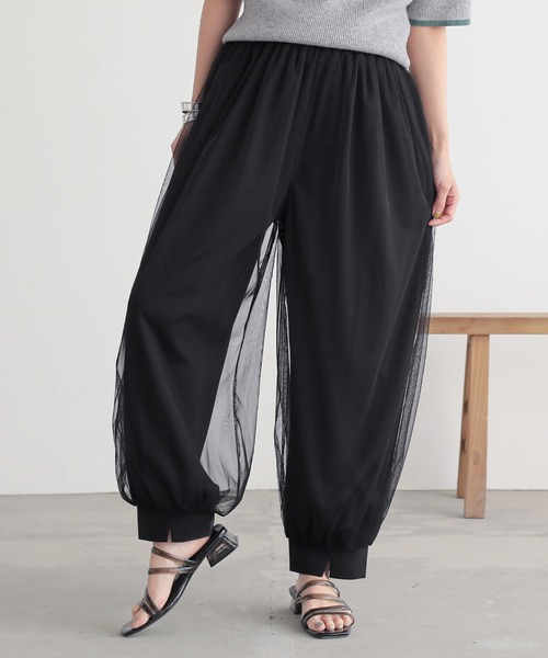 n'OrLABEL(ノアールレーベル)の「【接触冷感】コクーンチュールパンツ(その他パンツ・レディース・ブラック/グレイッシュベージュ・2/1)」の17枚目の写真