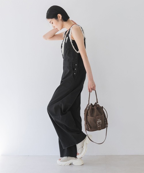 JEANASIS（ジーナシス）の「リメイクワークサロペ/452786（サロペット/オーバーオール・レディース・ブラウン/アイボリー/ブラック・SMALL/MEDIUM）」の6枚目の写真