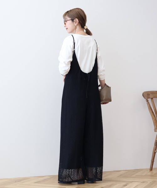 AMERICAN HOLIC（アメリカンホリック）の「レースキャミサロペット（サロペット/オーバーオール・レディース・ブラウン/ブラック/アイボリー・M/L）」の5枚目の写真