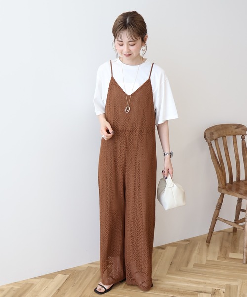 AMERICAN HOLIC（アメリカンホリック）の「レースキャミサロペット（サロペット/オーバーオール・レディース・ブラウン/ブラック/アイボリー・M/L）」の14枚目の写真