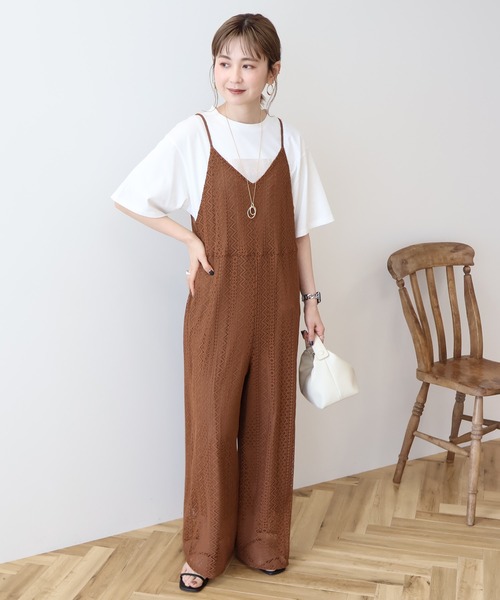 AMERICAN HOLIC（アメリカンホリック）の「レースキャミサロペット（サロペット/オーバーオール・レディース・ブラウン/ブラック/アイボリー・M/L）」の11枚目の写真