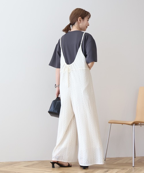 AMERICAN HOLIC（アメリカンホリック）の「レースキャミサロペット（サロペット/オーバーオール・レディース・ブラウン/ブラック/アイボリー・M/L）」の8枚目の写真