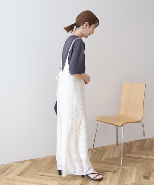 AMERICAN HOLIC（アメリカンホリック）の「レースキャミサロペット（サロペット/オーバーオール・レディース・ブラウン/ブラック/アイボリー・M/L）」の7枚目の写真