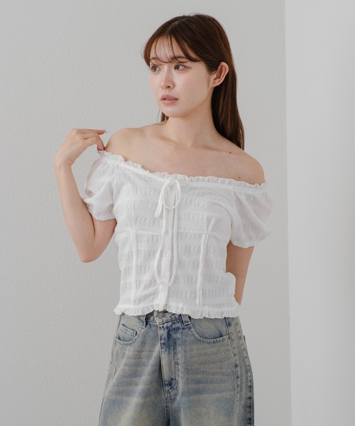 RAY CASSIN(レイカズン)の「コンパクトヘンリーブラウス(シャツ/ブラウス・レディース・ホワイト/ホワイト系その他2/ブルー系その他2・FREE)」の2枚目の写真