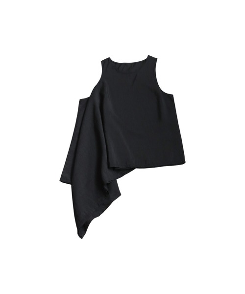 antiqua(アンティカ)の「アシメドレープタンクトップ(タンクトップ・レディース・ベージュ/ブラック・ONESIZE)」の13枚目の写真