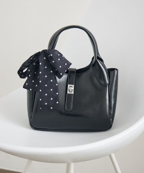 RETRO GIRL（レトロガール）の「スカーフ付きバッグ（ハンドバッグ・レディース・ブラック/レッド/オフホワイト・ONE SIZE）」の11枚目の写真