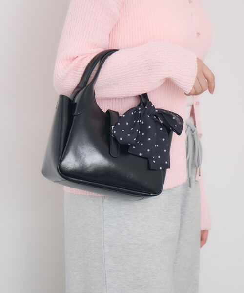 RETRO GIRL（レトロガール）の「スカーフ付きバッグ（ハンドバッグ・レディース・ブラック/レッド/オフホワイト・ONE SIZE）」の13枚目の写真