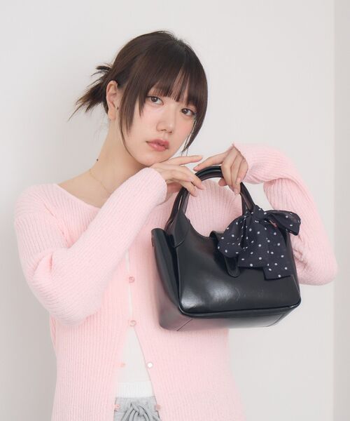 RETRO GIRL（レトロガール）の「スカーフ付きバッグ（ハンドバッグ・レディース・ブラック/レッド/オフホワイト・ONE SIZE）」の14枚目の写真