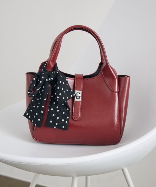 RETRO GIRL（レトロガール）の「スカーフ付きバッグ（ハンドバッグ・レディース・ブラック/レッド/オフホワイト・ONE SIZE）」の19枚目の写真