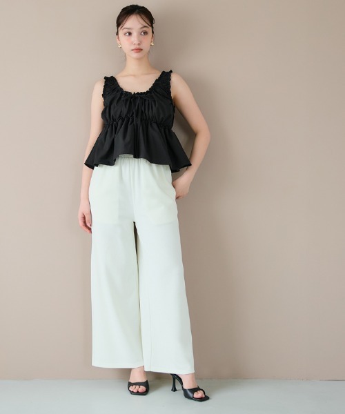 coca(coca)(コカ)の「【WEB限定セール】ドットギャザーブラウス(シャツ/ブラウス・レディース・ドット/ブラック・M/L)」の3枚目の写真