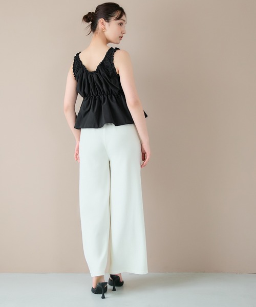 coca(coca)(コカ)の「【WEB限定セール】ドットギャザーブラウス(シャツ/ブラウス・レディース・ドット/ブラック・M/L)」の5枚目の写真