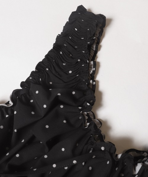 ビューティーアンドユース　ギャザーブラウス　美品 ブラックドット ドットサイドギャザーブラウス | 2024 AW Collection| yori