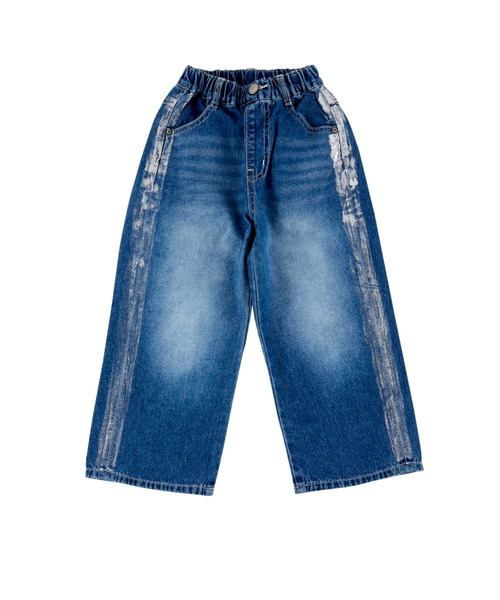 Ocean&Ground（オーシャン&グラウンド）の「ｼﾙﾊﾞｰﾗｲﾝﾃﾞﾆﾑﾊﾟﾝﾂ（デニムパンツ・キッズ・ダークインディゴブルー/ケミカルウォッシュ・90/100/110/120/130/140）」の2枚目の写真