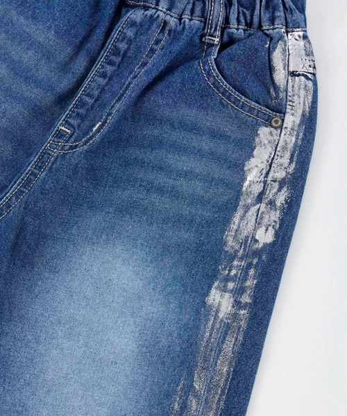 Ocean&Ground（オーシャン&グラウンド）の「ｼﾙﾊﾞｰﾗｲﾝﾃﾞﾆﾑﾊﾟﾝﾂ（デニムパンツ・キッズ・ダークインディゴブルー/ケミカルウォッシュ・90/100/110/120/130/140）」の6枚目の写真