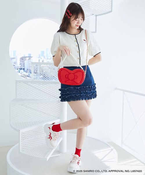 MAJESTIC LEGON(マジェスティックレゴン)の「ハローキティ リボンチェーンバッグ(ショルダーバッグ・レディース・レッド・FREE)」の7枚目の写真