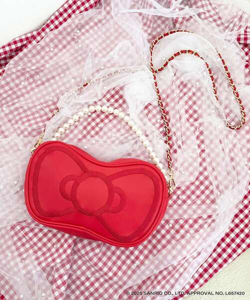MAJESTIC LEGON(マジェスティックレゴン)の「ハローキティ リボンチェーンバッグ(ショルダーバッグ・レディース・レッド・FREE)」の11枚目の写真