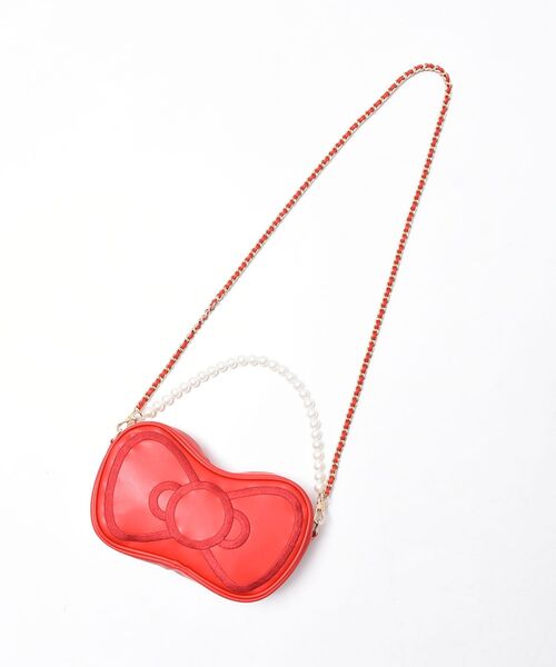 MAJESTIC LEGON(マジェスティックレゴン)の「ハローキティ リボンチェーンバッグ(ショルダーバッグ・レディース・レッド・FREE)」の2枚目の写真